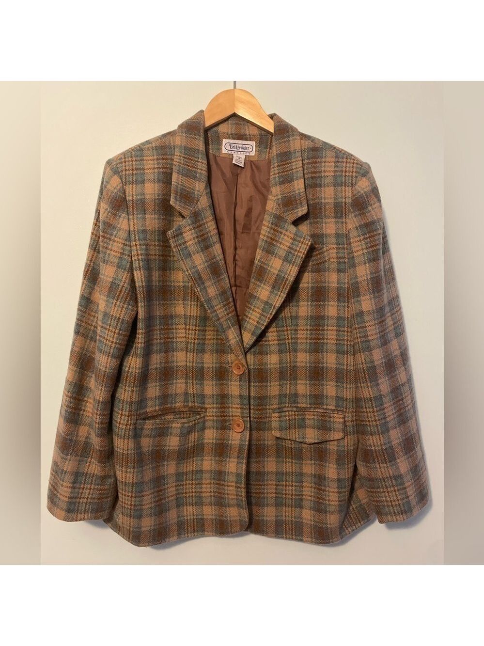 Bridgewater Classics Plaid Wool Blend Peacoat Size 14
